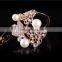 Women accessories jewelry pearl zinc alloy rhinestone butterfly shaped animal scarf clip brooch
