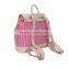 china supplier waterproof red pu backpack for traveling with white straps for women