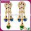 China Supplier Green Gemstone Gold Tassel Necklace Long Set