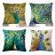 Peacock Oil Painting on Canvas With 3d Digital Printed Cushion Covers