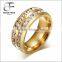 Saudi Arabia Mens Titanium Ring Simulated Diamonds Classic Unisex Gold Wedding Engagement Band Ring Reasonable Price