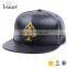 Custom embroidery leather cap black leather caps