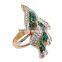 Sylish Fashion Jewelry Rings Blue Red Green Austrian Crystal 18k Gold Gp Flower Ring