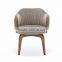 Soft dining armchair with wooden base HDAC1066
