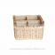 New design Square white rattan basket with Compartment and Handles from Vietnam