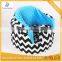 Black Chevron Print With Blue Dots Bumbo Seat Cover