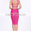 Sexy backless bandage dress pink two piece girls summer bandage dress