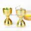 new style thicken gold coated bar cocktail jigger, stainless steel measuring cup