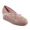 High quality comfort casual shoes fancy lace leather shoes ladies beautiful flat shoes within height increasing