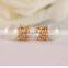 Trendy Faux Pearl Stud Earring Jewelries Double Sided Earring Crown Crystal Small Earring Accessory For Women