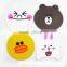 Cartoon Character Soft Rubber Roller Custom Coaster Promotional PVC Soft Textile Cup mat
