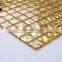 SMG11 Straight edge wave gold mosaic Gold glass mosaic Gold foil on bottom mosaic