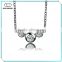 Promotional cheap price three cz stones simple pendent necklace