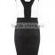 Black Patchwork Cut Out Plunging Neckline Sleeveless Dress pictures office dress for ladies