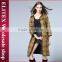 2015 European Design Yellow Plaid Wind Coat Ladyies Winter Dress