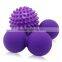 Massage ball set with 1 lacrosse ball 1 peanut ball 1 spiky ball