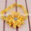 fabric flower headband with rhinestone in center for kids hair accessories