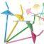 Hot sale Christmas decoration plastic cocktail parasol straws