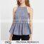 Wholesale Women Apparel Ruffle Spaghetti Strap Keyhole Back Linen Tank Top
