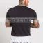 Hot Sale Mens Curved Hem Panel Crew Tee in Black/White Muscle Bodybuilding Gym Fitted T Shirt OEM Longline T Shirt