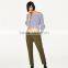 2017 Guangdong Spring Ladies Navy Chinos Designer Pants With Belt