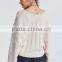 Ladies long sleeve fashion asymmetrical modern knitting crop top sweater with best quality