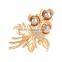 Wedding Jewelry Matte Gold & Silver Pearl Brooch Vintage Rhinestone Brooches for Women