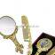 A Chinese Carnelian Handle Hand Mirror,Bronze Hollow Handle Oval Mirror + Comb Suit with Logo Customized