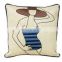 linen cushion cover with printing or embroidery with piping for home relax/car decoration
