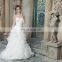 ED Simple Strapless Heavy Ruffles Pleating A-line Ankle Length Organza Lace Up Wedding Dress