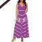 Latest V Neck Sleeveless Printed Maxi Dresses Women Elegant