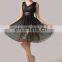 Women's Sexy Deep V-Neck New Fashion Knee Length Black Chiffon Homecoming Dresses CL6156