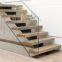 Carbon steel beam wooden staircase for indoor