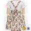 Baby Girls Stylish Back Cross Braces With Bow Frock Children Boutique Flower Printed Spring Clothing Dress.