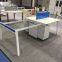 A3060 leg L shape office furniture desk with wooden top and cabinet