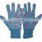 HDD Long ladies blue cotton palm garden gloves dotting garden gloves,High Quality breathable garden work gloves