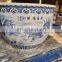 Luxury Large Size Blue And White Porcleain Hand Paint Craft Ceramic Fish Pot Fish Bowl Planters