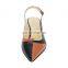 Unique ladies handmade style heel pointed toe ankle strap women colored fashion sandals shoes