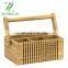 Restaurant Reusable Bamboo Knife Case Tool Storage Box with handle