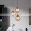 Golden Modern Design Glass Shade Pendant Lamp Modern Ball Hanging Lighting LED Indoor Decor Chandelier