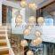 2.5M chandeliers pendant lights lampadario moderno lighting golden hotel lobby handing lamp crystal ball pendant lamps