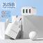EU US High quality portable travel usb cell phone travel adapter usb 5v 2.4a 3 port usb travel charger