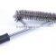 Factory solid quality Extra Long Handle (18") bbq grill brush heavy duty stailness steel ,fastest cleaning grill brush