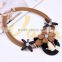 Summer New Arrival Wood Jewelry Wooden Bead Flowers Pendant Necklace