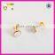 Fashion S925 gold plated gemstone earrings for girl, simple moonstone silver stud earring