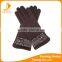 ladies spandex velvet gloves with leather decoration for wholesale