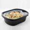 Black Microwaveable Leakproof Disposable Fast Food Container Box with with Divider Lid