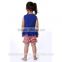 Wholesale 2016 summer short sleeve baby clothing sets for baby kids clothes sets dark blue baby clothing sets with ruffle pants
