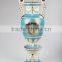 OEM design antique luxury tiffany blue 30"ceramic porcelain art roman pillar with gold for wedding decorations