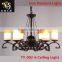 2016 hot sale Flower Patterned Glass chandelier iron light for dining room for home or Coffee House